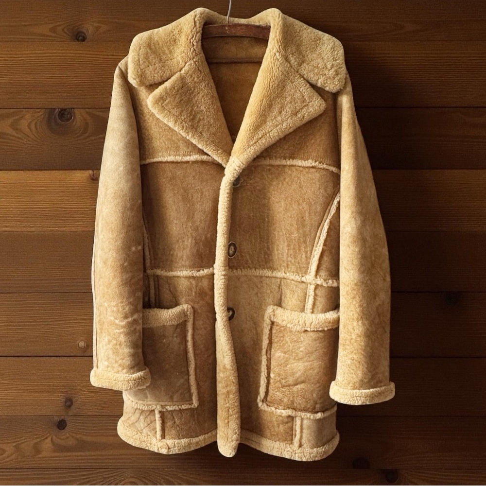 Sawyer of Napa Vintage Spring Lamb Shearling Ranch Coat | 38 M/L